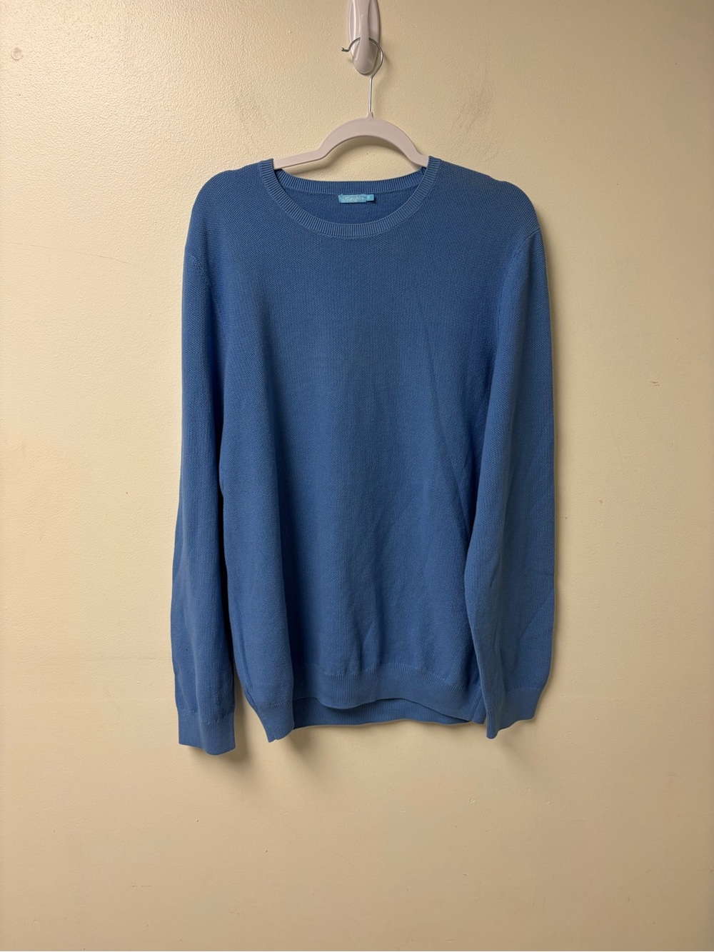 J. McLaughlin 100% Cotton Knit Blue Sweater Size XL